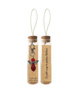 Wish Bottle Ange Porte-bonheur Rouge - Petits Messages