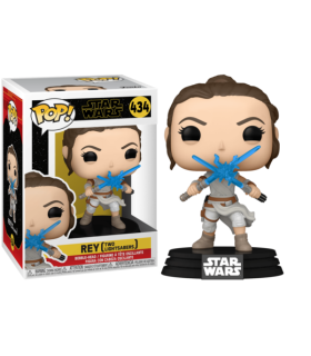 STAR WARS IX - FIGURINE POP N° 434 - REY TWO LIGHT SABERS